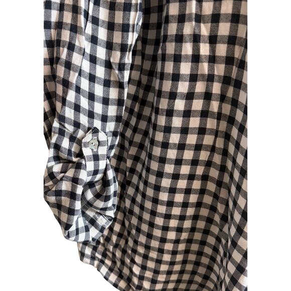 Roxy Women Jacket Hoodie Cardigan Sizee Large L Black White Plaid Roll Tab New - Picture 5 of 11